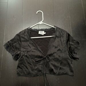 Princess Polly satin tie front shirt